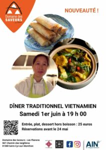 Affiche Repas Vietnamien au Domaine des Saveurs - Les Planons