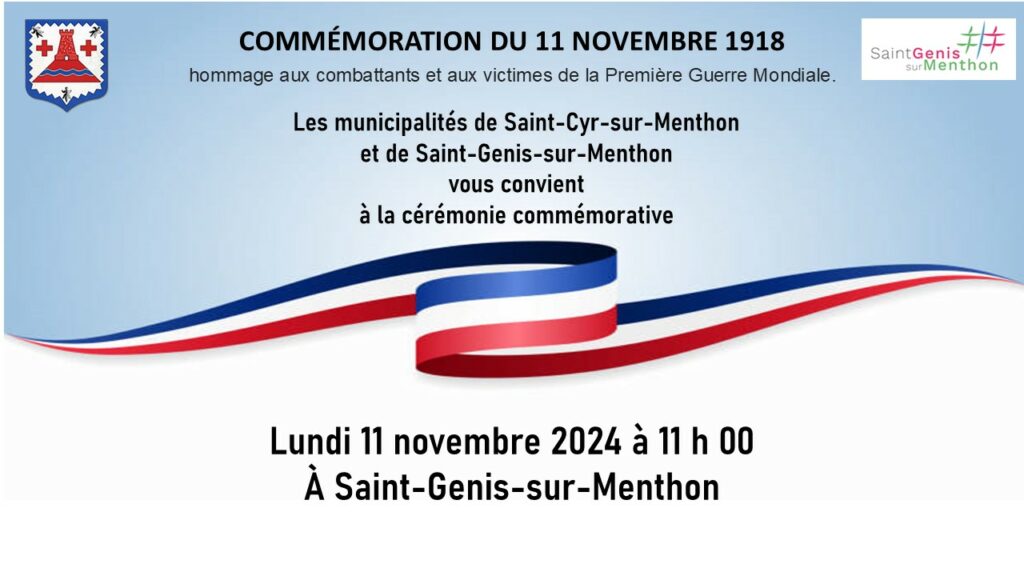 invitation à la Cérémonie commémorative du 11 novembre 2024